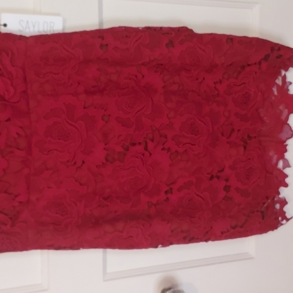 Saylor Crista Red Lace Dress - Picture 4 of 12